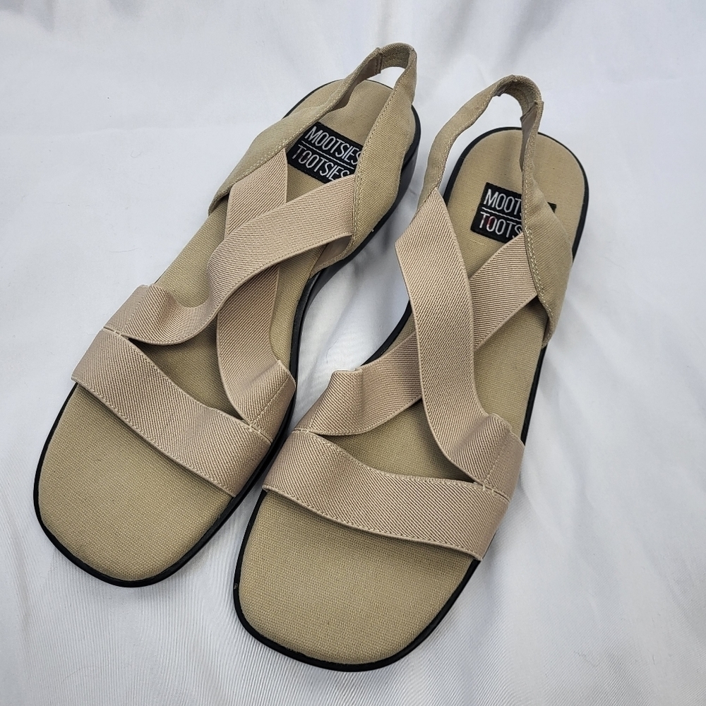 MOOTSIES Tootsies Vintage 90s Haven Sandals Size 11 Strappy Elastic Chunky Heel
